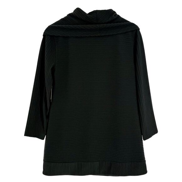 NEW NWT Ali Miles Sz Small Charcoal Dark Gray Wearable Art Blouse Shirt Top - Picture 8 of 8